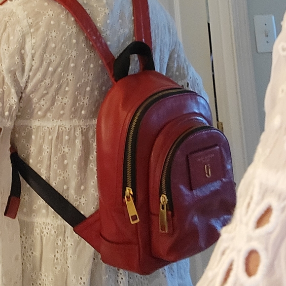 Marc Jacobs red leather backpack main image 7